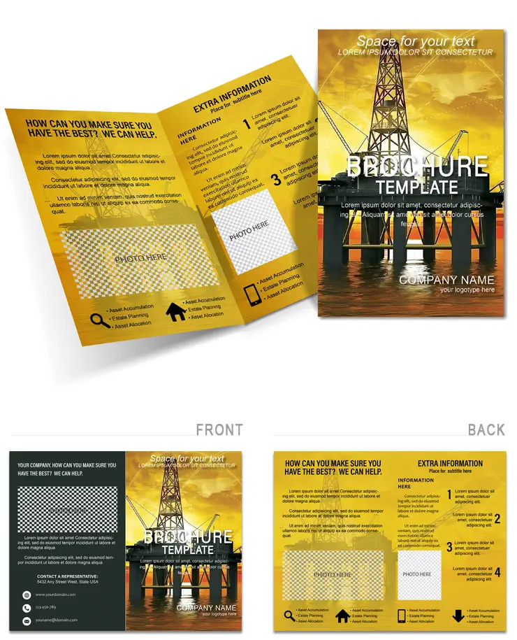 Oil Platform Brochure Template for Presentation