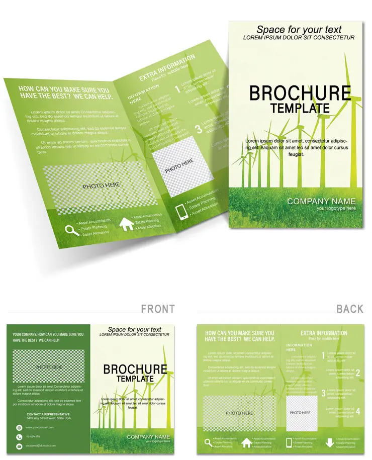 Wind Energy Brochure Template - Half Fold Design