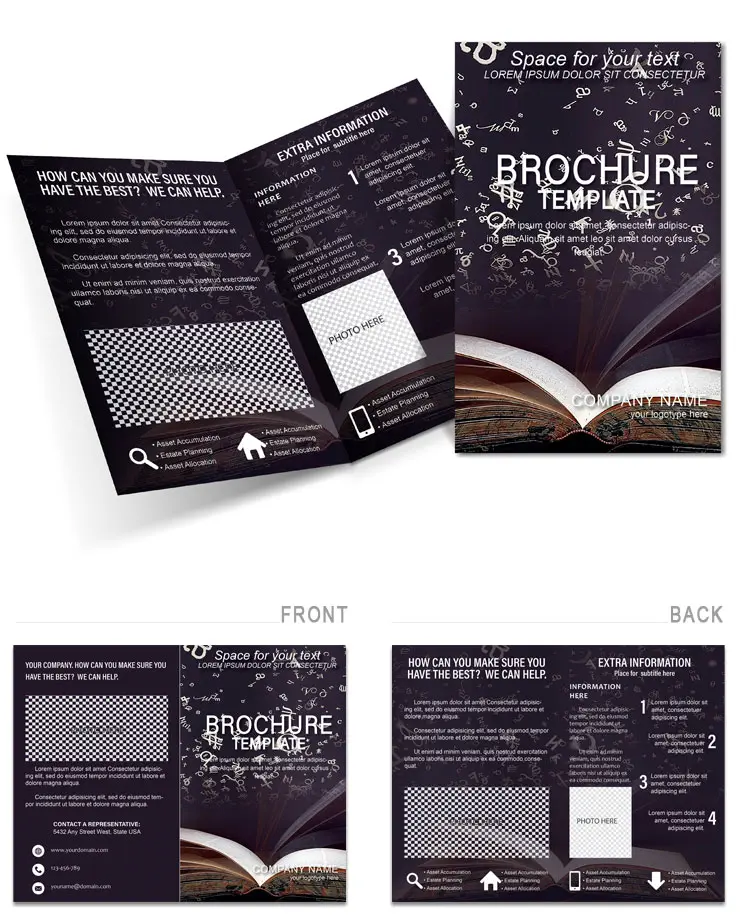 Online Book Brochure Design - Half Fold Print Template