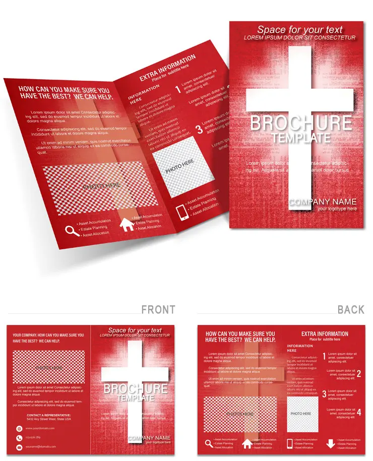 Cross on Red Background Brochures templates