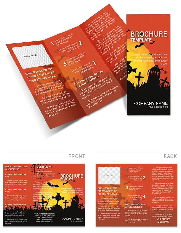 Scary Grave Brochure template, Tri Fold Design for printing
