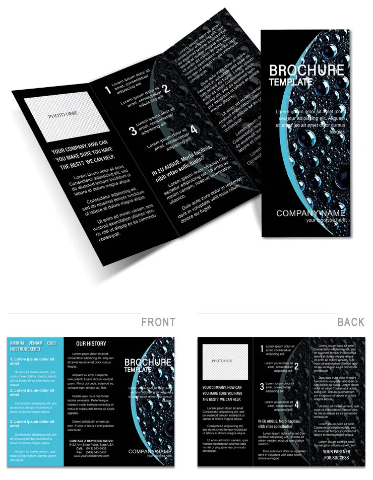 Bubbles on Black background Brochures templates