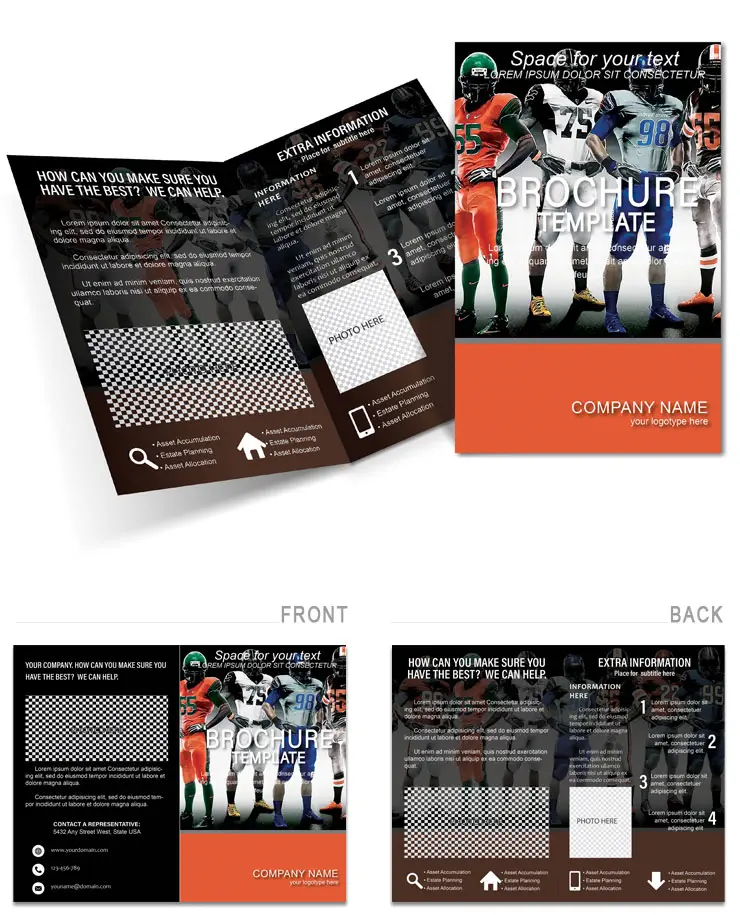 American football players Brochures template