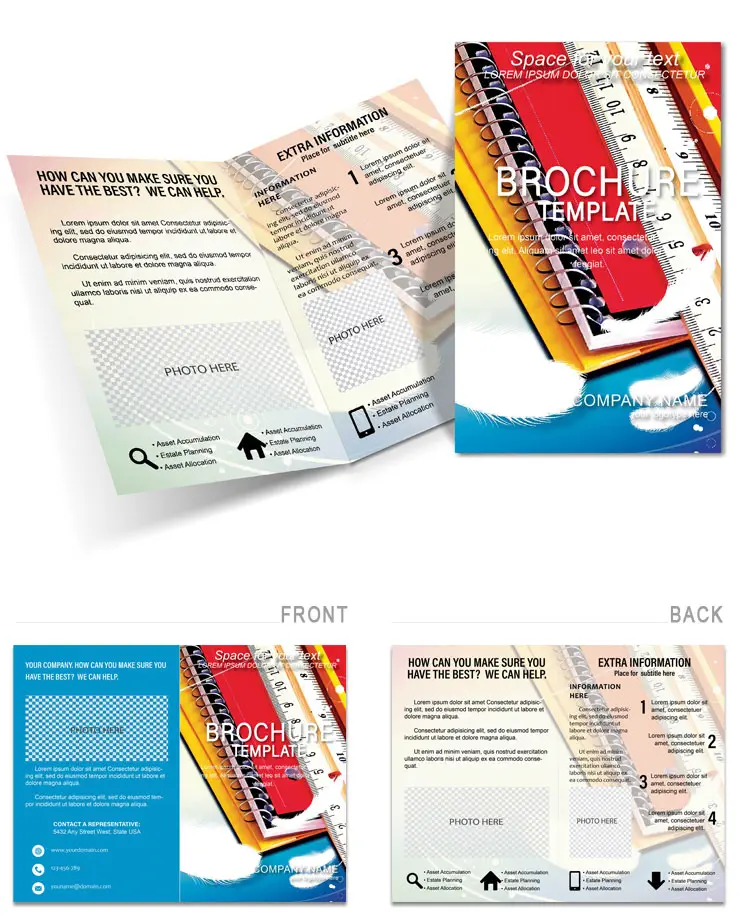 Teacher Textbooks School Brochures design template
