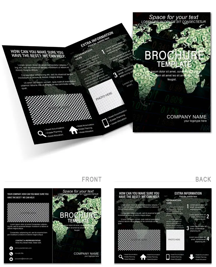 World Map Dollar Brochure Template for Print Design - Download