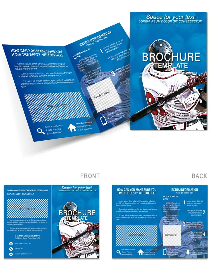 Premium Baseball League Brochure Template for Download and Print