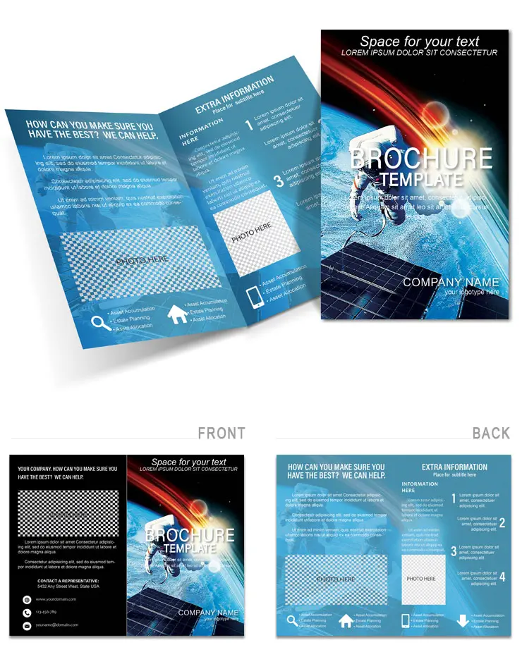 Explore the Cosmos: Download our Spacewalk-themed Brochure Template