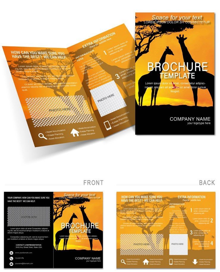 Animals of Africa - Giraffe Brochures templates