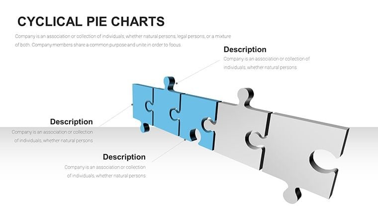 Combination 3D Puzzles Charts for Keynote presentation