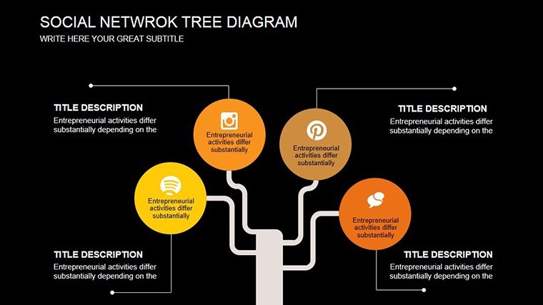 Social Network Tree Keynote charts templates