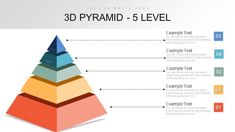 3D Pyramid - 5 Level Keynote charts