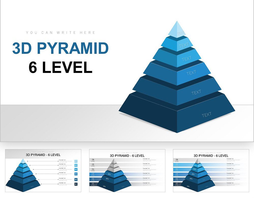 3d Pyramid 6 Level Keynote Charts 8988