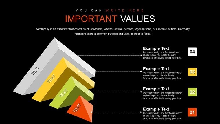 Horizontal Split Pyramid Charts Template for Keynote Presentations