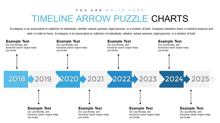 Timeline Arrow Keynote charts template