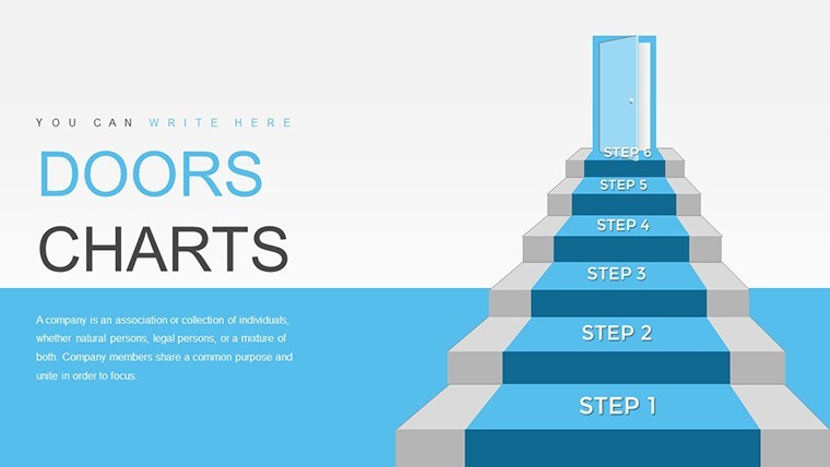 Step by Step 3D Stairs Keynote chart template