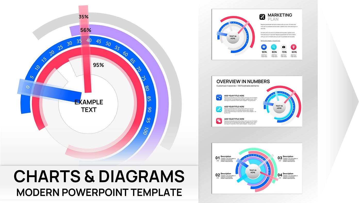 Circular Cycle Charts Keynote Template - Fully Editable | Instant Download