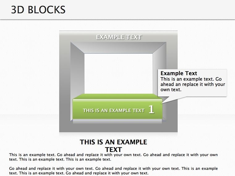 3D Blocks Keynote diagrams template