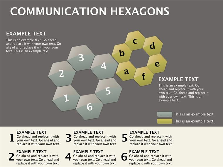 Application Communication Hexagon Keynote diagram template