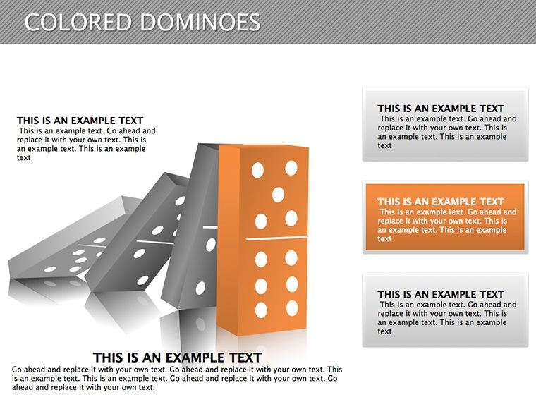 Colored Domino Keynote diagrams Templates Presentation