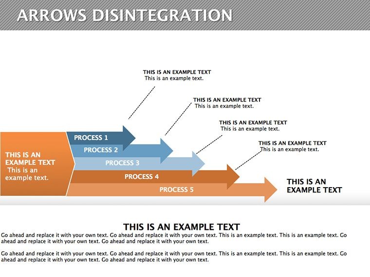 Disintegration Arrows Keynote diagram template