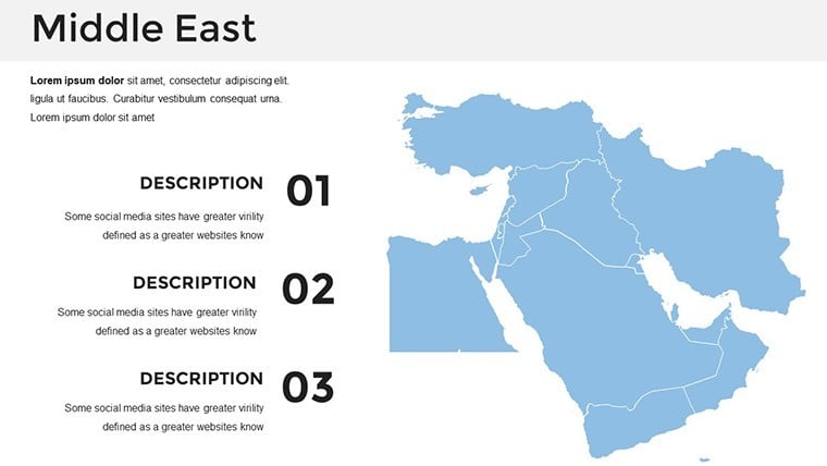 Map of Middle East for presentation