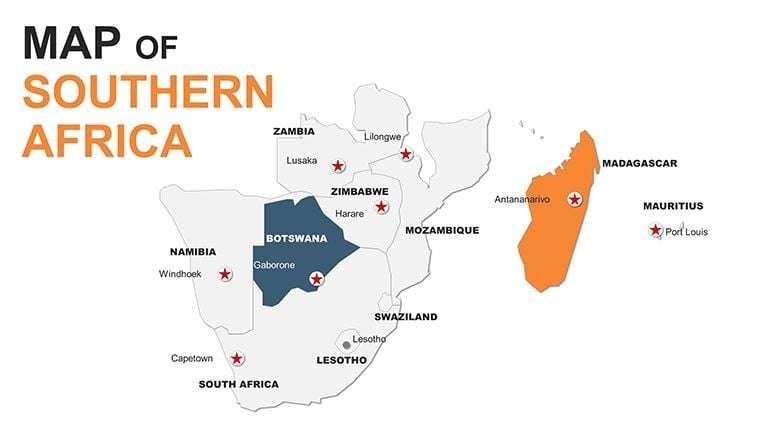 Southern Africa Map: Editable Keynote Maps of Southern Africa