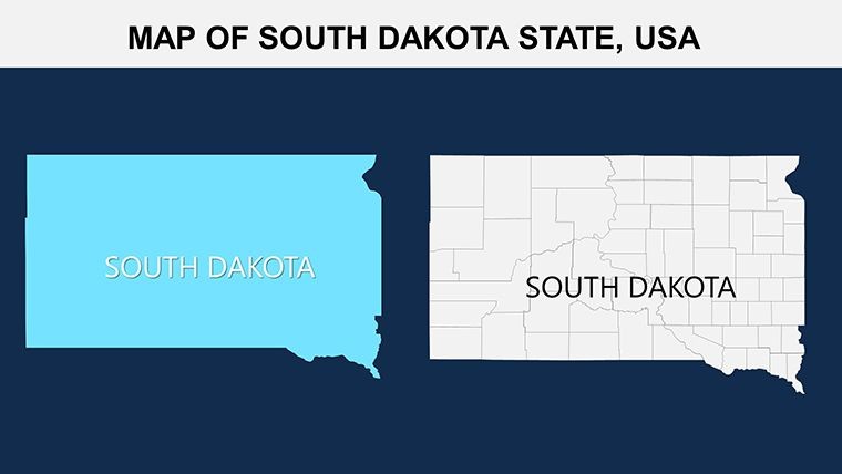 US State: South Dakota Keynote map | ImagineLayout.com