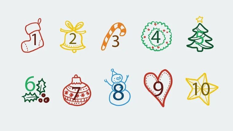 Numbers Christmas Keynote shapes