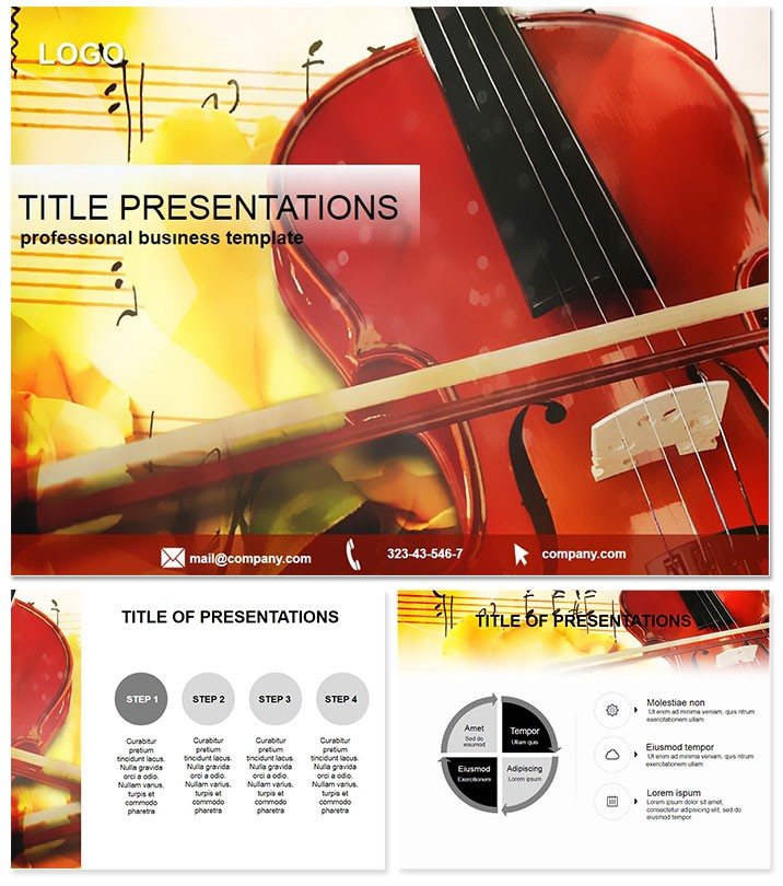 Violin for the study of music Keynote templates