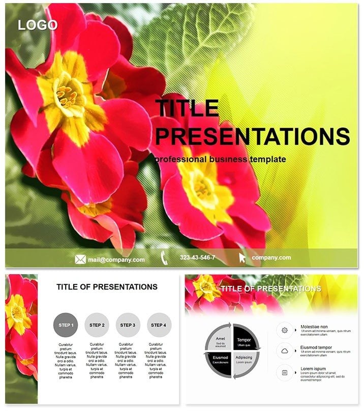 Garden flowers Keynote templates