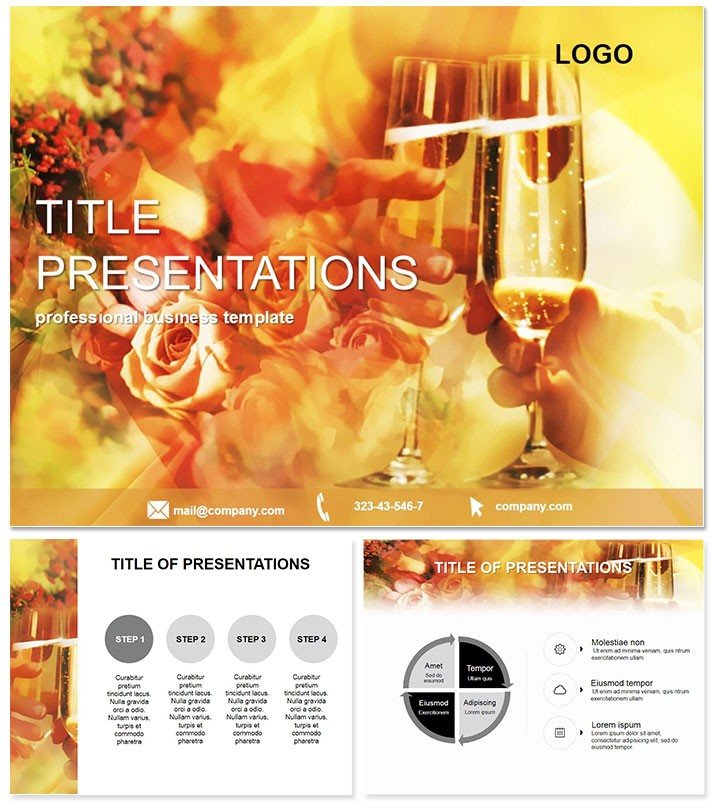 Flowers and champagne Keynote templates | Keynote themes