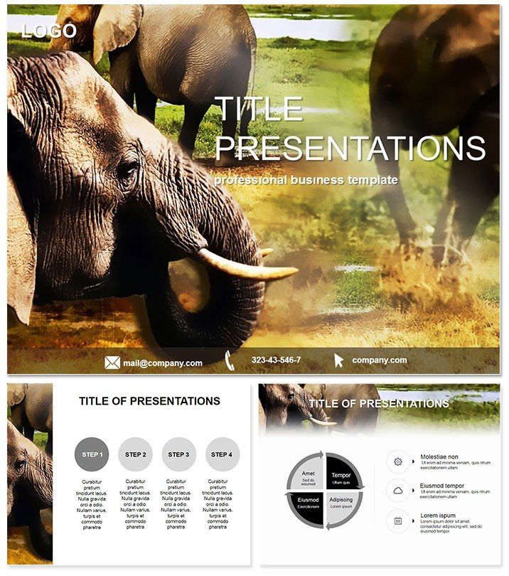 Elephant Safari Keynote templates | Keynote themes