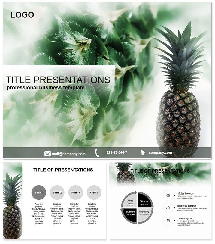 Delicious pineapple Keynote templates
