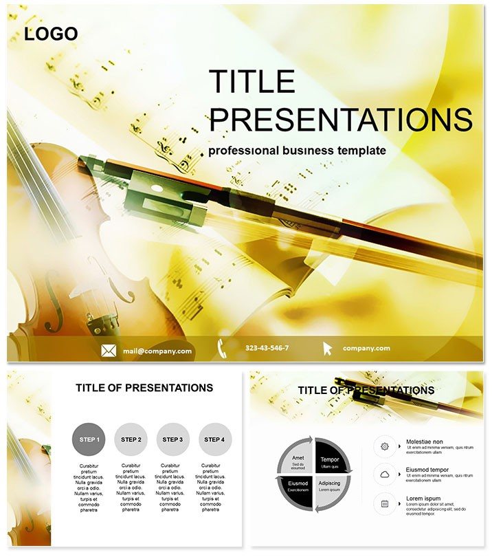 Violin and Sheet Music Keynote Template - Download Presentation