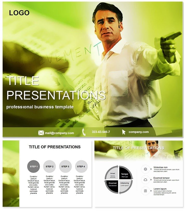 Leader instructs employees Keynote Template