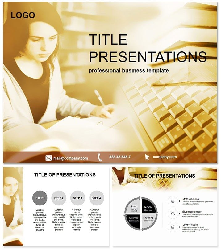 Girl reading a book Keynote Template