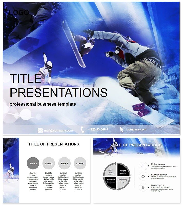 Snowboarders on the slopes Keynote Template