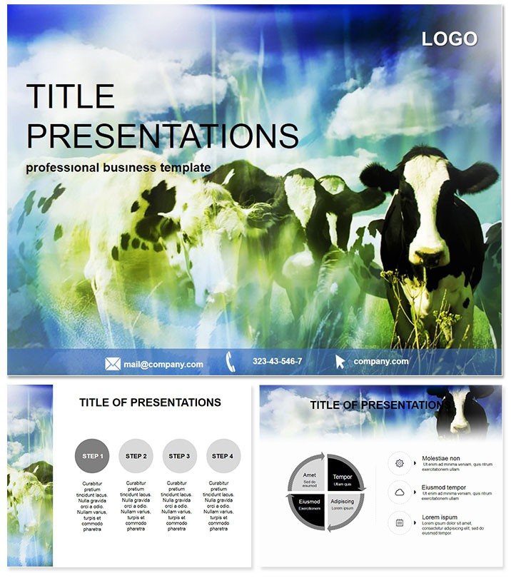 Cows and farm Keynote Templates