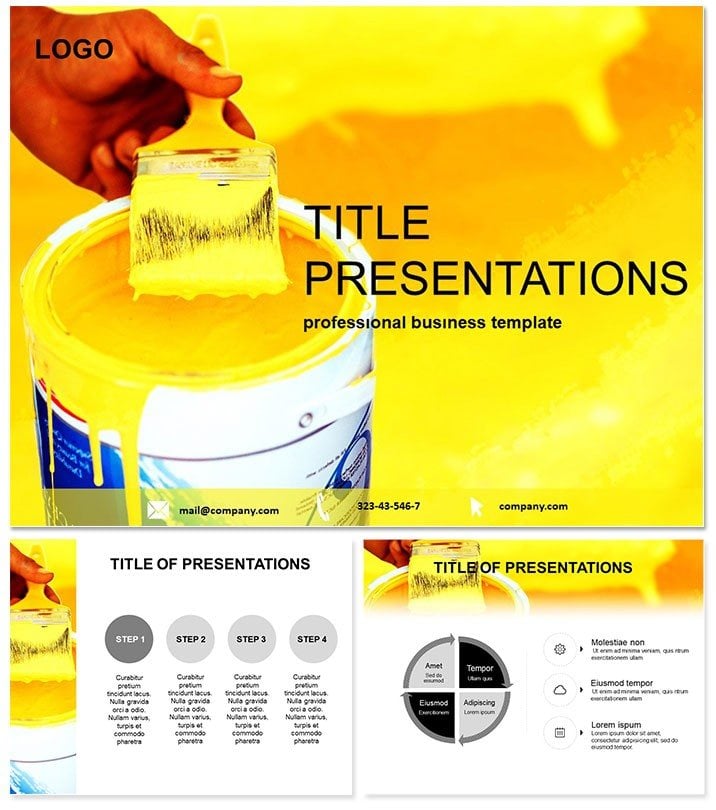 Yellow paint Keynote Template