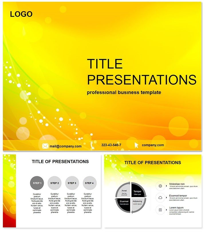 Abstract Yellow glitter Keynote themes, Presentation template