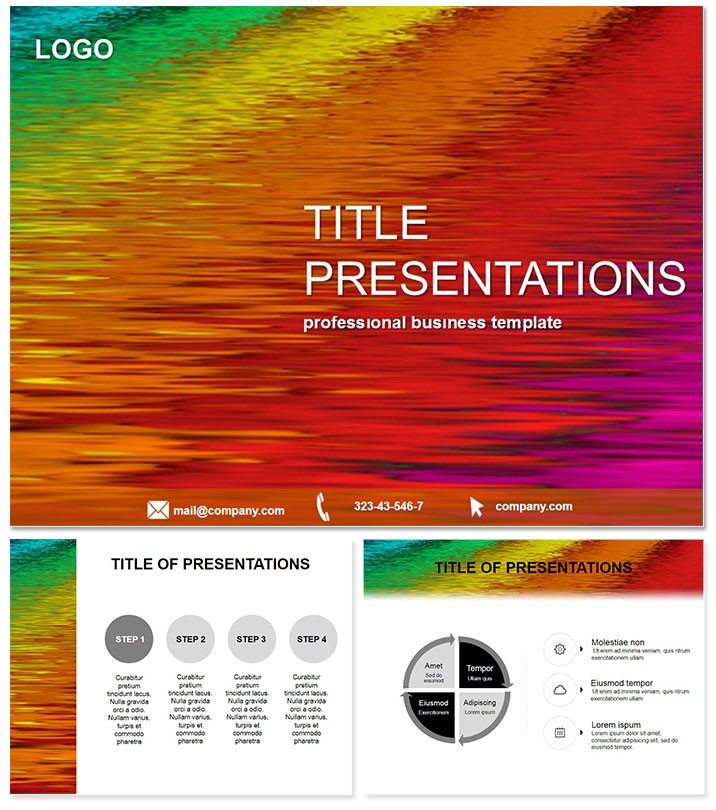 Different Color Waves Keynote templates - Themes