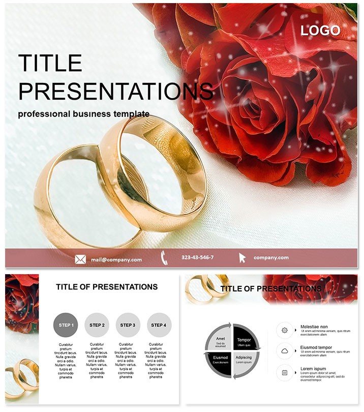 Wedding Ring and Rose Keynote template