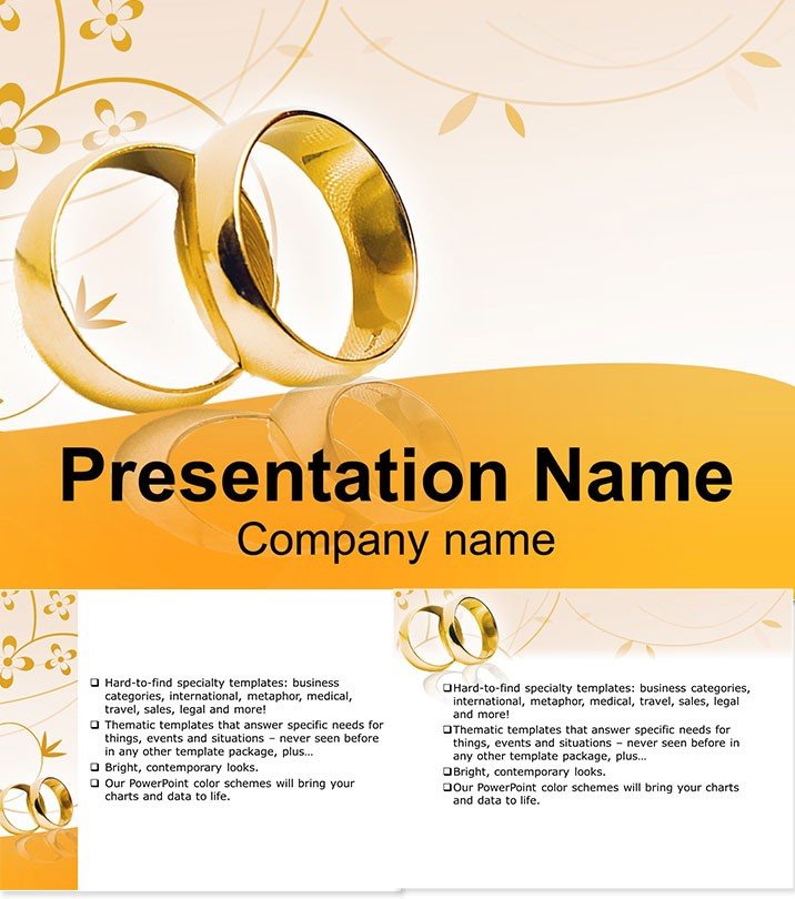 Gold Engagement Rings Keynote template
