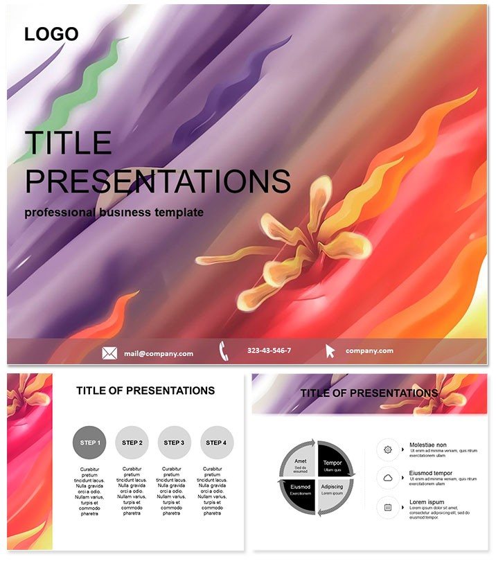 Abstract Red Waves Keynote Template - Download Presentation