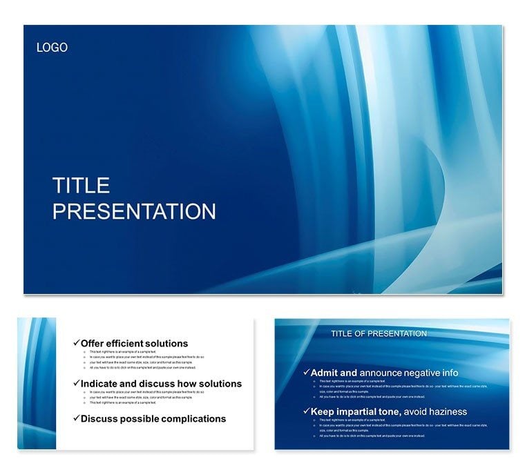 Abstract Light Rays Blue Keynote Template: Presentations