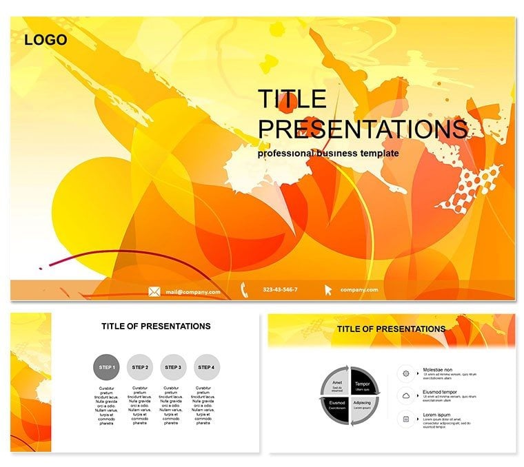Orange Color Spots Keynote Template: Presentation