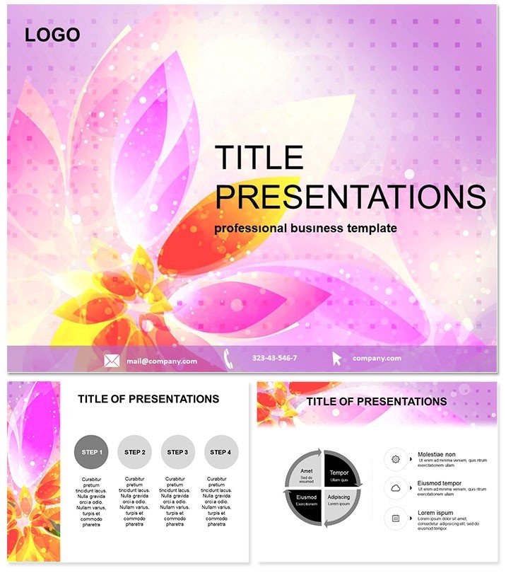 Vector Purple Flower Keynote template