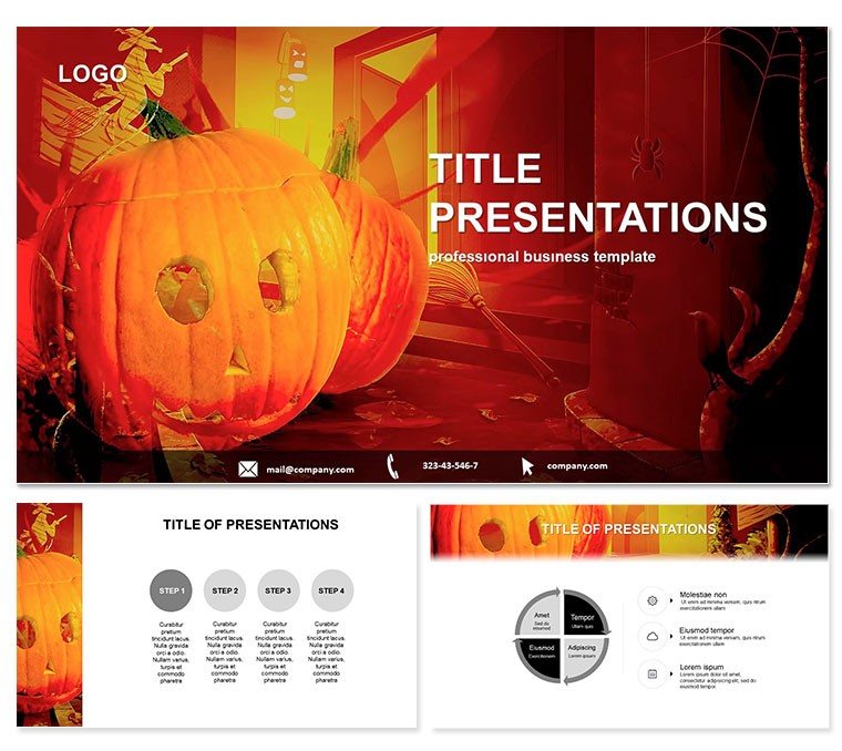 Halloween and doors in the house Keynote templates