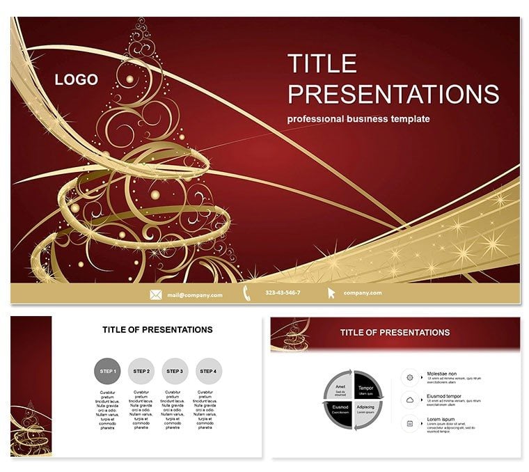 Vector Abstract Christmas Tree Keynote Templates