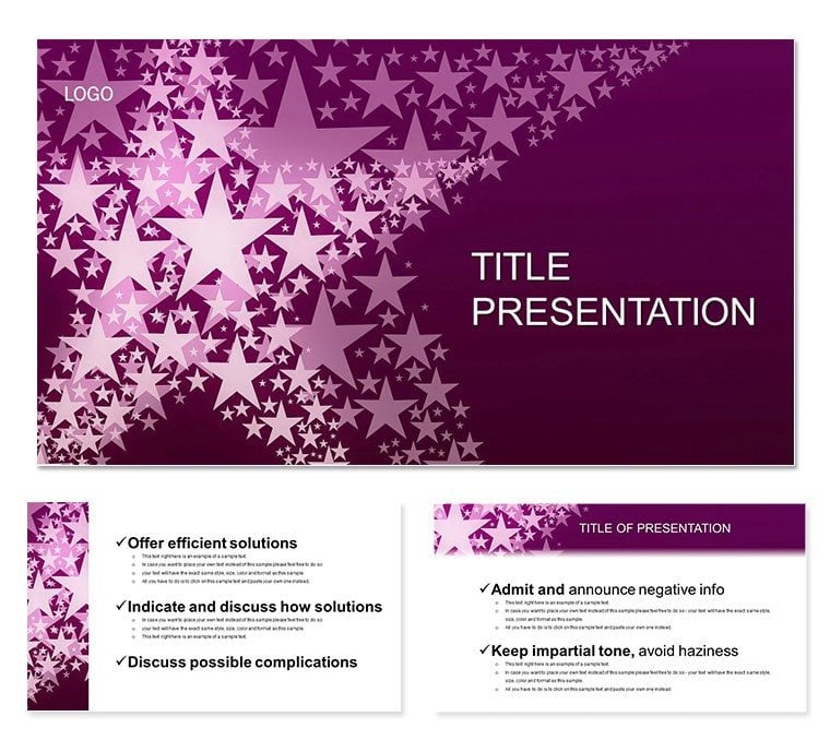 Stars on Purple background Keynote Themes